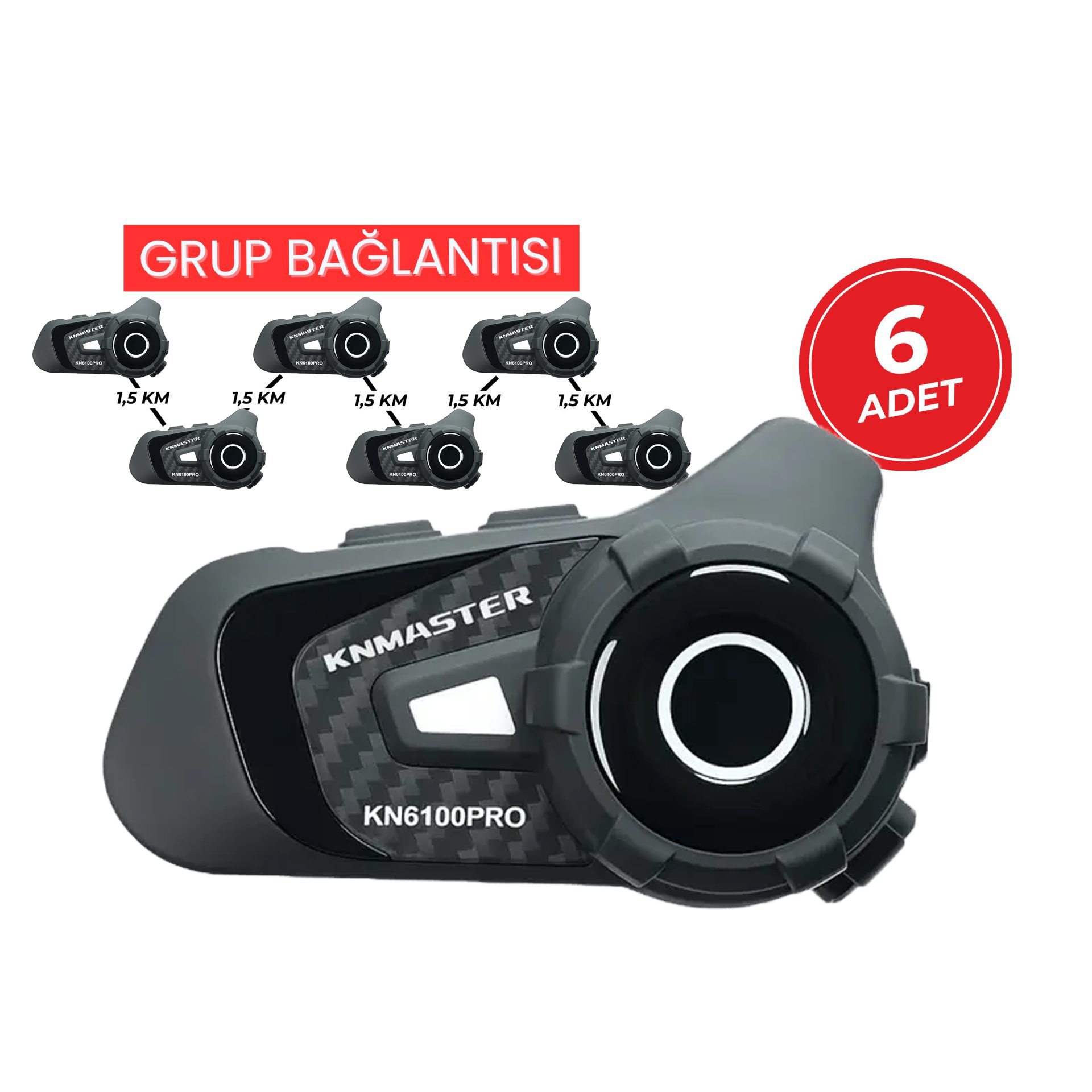 Knmaster 6’lı KN6100 PRO İnterkom Paketi